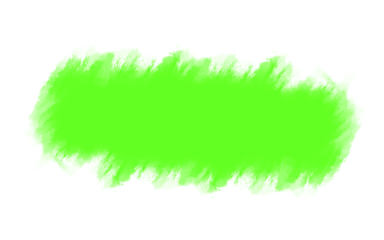 Bright green abstract watercolor brush stroke isolated on transparent background