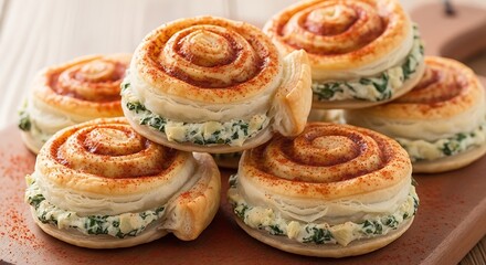 Savory Puff Pastry Pinwheels with Creamy Spinach and Cheese Filling