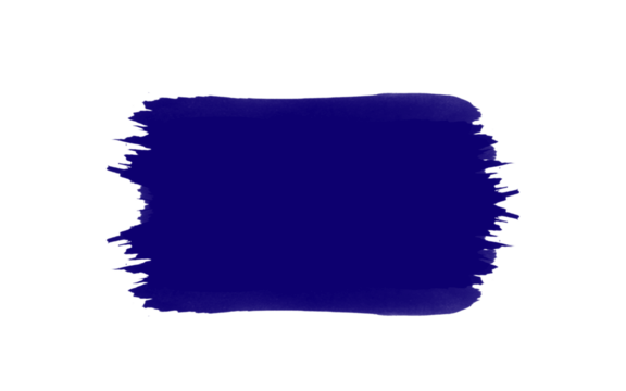 Dark blue paint brush stroke texture isolated on transparent background