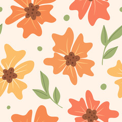 Vibrant artistic floral seamless pattern