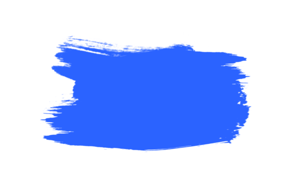 Abstract blue brush stroke design element isolated on transparent background