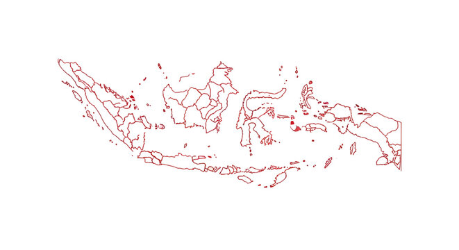 Outline map of Indonesia showing the country's provinces and islands.