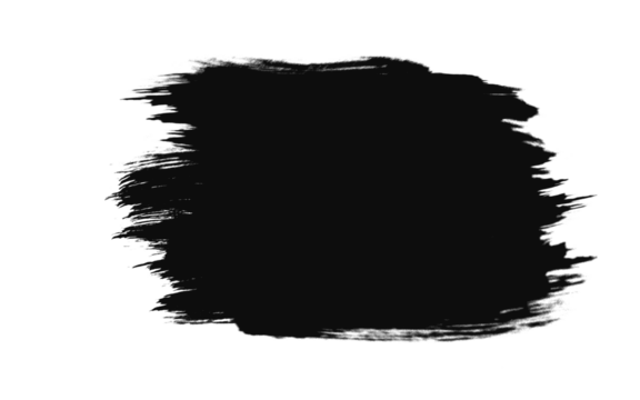 Black grunge paint brush stroke texture isolated on transparent background - Powered by Adobe