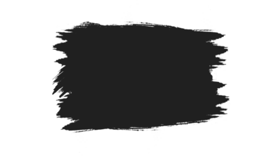 Abstract black grunge brush stroke rectangle isolated on transparent background