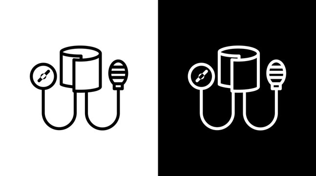 Blood Pressure Monitor  White Icon Set Design