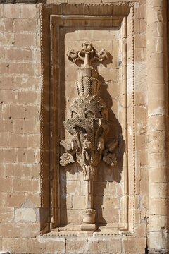 Ishak Pasha palace, Bas relief in the second courtyard, Dogubayazit, Turkey