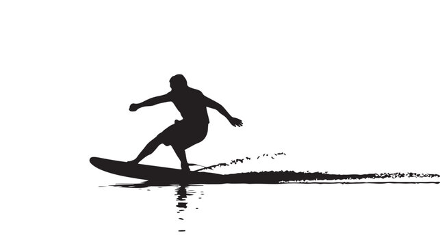 Experience the Thrill of Surfing with this Dynamic Silhouette, Catch the Wave and Ride the Ocean's Energy, Perfect for Sports Enthusiasts and Beach Lovers, Feel the Freedom and Adventure