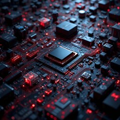 Abstract futuristic of circuit board and processor computer.
