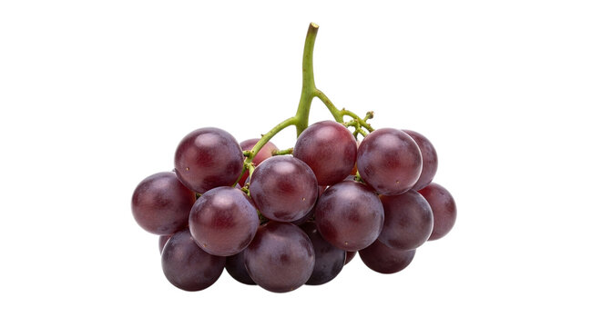 A bunch of ripe red grapes isolated on transparent background, showcasing their plumpness, vibrant color, and freshness, perfect for healthy eating and delicious snacks