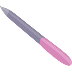 Nail File With Gray Tip And Pink Handle On A Transparent Background