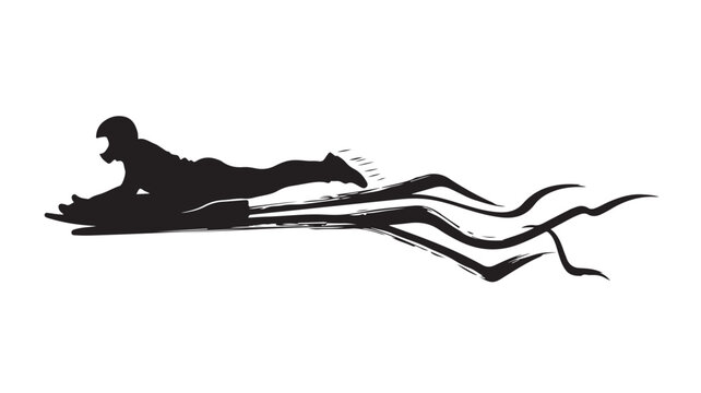 Feel the rush of winter excitement with a silhouette of a snowmobiler speeding across the snow, experience the thrill of the ride with a dynamic design perfect for adventure lovers