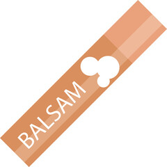 Orange Toned Lip Balm Tube With White Text And Abstract Shape On Transparent Background Product Design