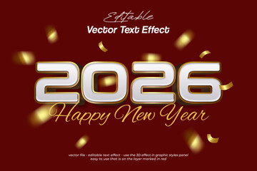 2026 white bold 3d text effect