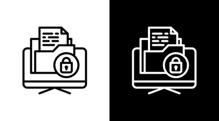 Obraz premium Information Security White Icon Set Design