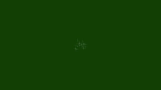 Glowing glitter burst sparkle effect overlay, twinkling glitter stars motion graphics on green screen background, shine effect glitter stars sheet for motion design, dots twinkle movement timeline. 4k