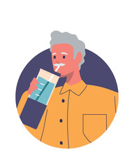 Grandfather drinking clean water avatar