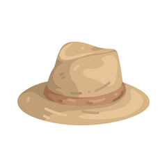 Illustration of Tan Fedora Hat