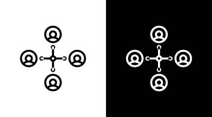 Team Collaboration  White Icon Set Design