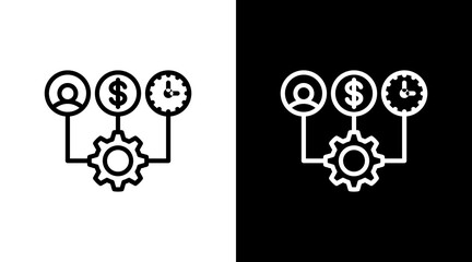 Fototapeta premium Resource Allocation White Icon Set Design