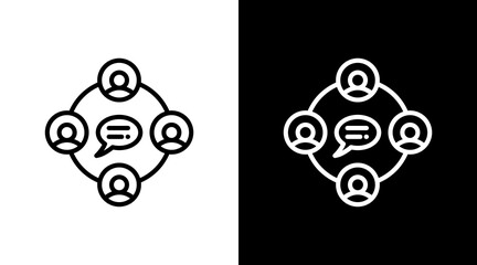 Business Communication  White Icon Set Design