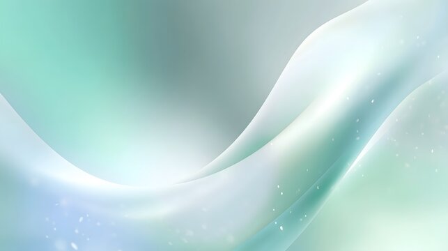 Abstract background with waves and blurred bokeh. abstract background with smooth lines in pastel shades of blue and green, mint color.