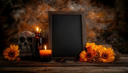 Chalkboard decoration for Dia de los Muertos celebration