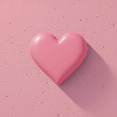 Pink heart on light gray background 
