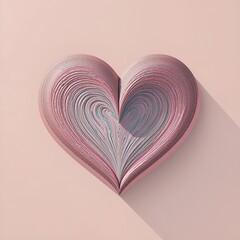 Pink heart on light gray background 
