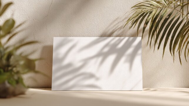 Blank canvas with plants in sunlight - Powered by Adobe