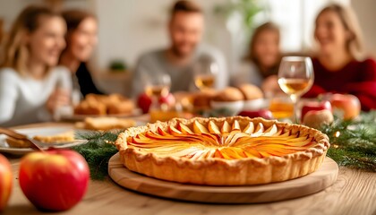 Thanksgiving dinner, apple pie, vegan options.