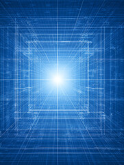 光のトンネル：仮想空間サイバーの背景イメージ