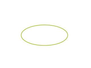 Minimalist Yellow-Green Outline Oval