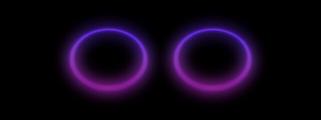Symmetrical Dual Neon Rings on Black