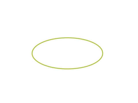 Minimalist Yellow-Green Outline Oval