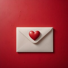 Love Letter with Heart Envelope Modern Still Life.
