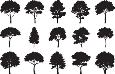 Tree Silhouette Collection of Diverse Vector Tree Shapes