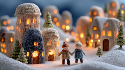 couple holding hands, small town backdrop, warm brown and gray tones, soft lighting, intimate atmosphere, suitable for relationship blogs, romantic events, and lifestyle marketing