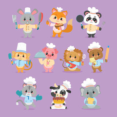 Cute Chef Animal Friends Illustration Collection