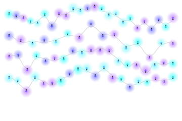 Pastel String Lights on a Transparent Background Festive, Decorative, and Versatile Overlays