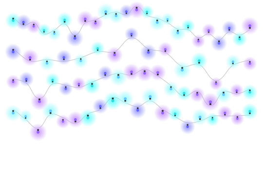 Pastel String Lights on a Transparent Background Festive, Decorative, and Versatile Overlays