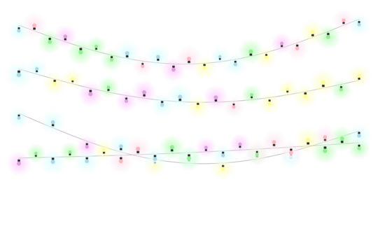 Pastel Party Festive String Lights Decoration for Celebrations and Special Events with Transparency