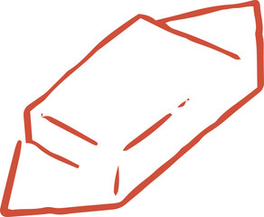 Whimsical line art illustration of retro chocolate candy in paper wrapping. Vector vintage cottagecore Christmas hand drawn doodle.	