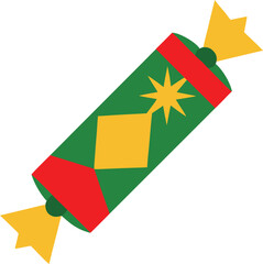 vector art of christmas cracker on isolated background