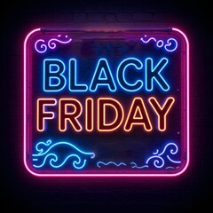 Black Friday sale glowing neon sign 

