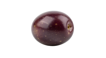 Closeup of a single ripe plum isolated on transparent background, showcasing its smooth, dark purple skin and natural texture, ideal for healthy eating and fruitthemed designs