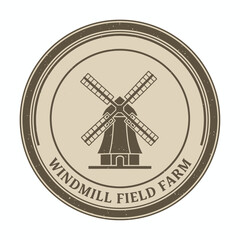 Obraz premium Vintage Windmill Farm Badge Logo