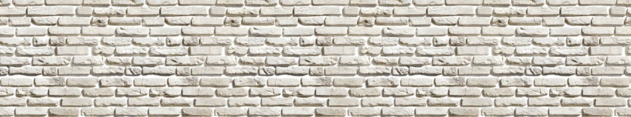White textured brick wall background with visible mortar lines and realistic depth