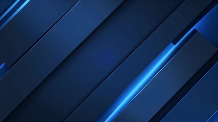 Abstract dark blue background featuring glowing diagonal lines and geometric shapes, creating a modern and dynamic visual effect. - Powered by Adobe