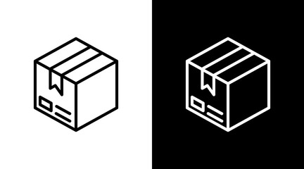 Parcel Box  White Icon Set Design