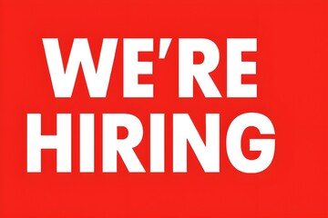 We are hiring red graphics text